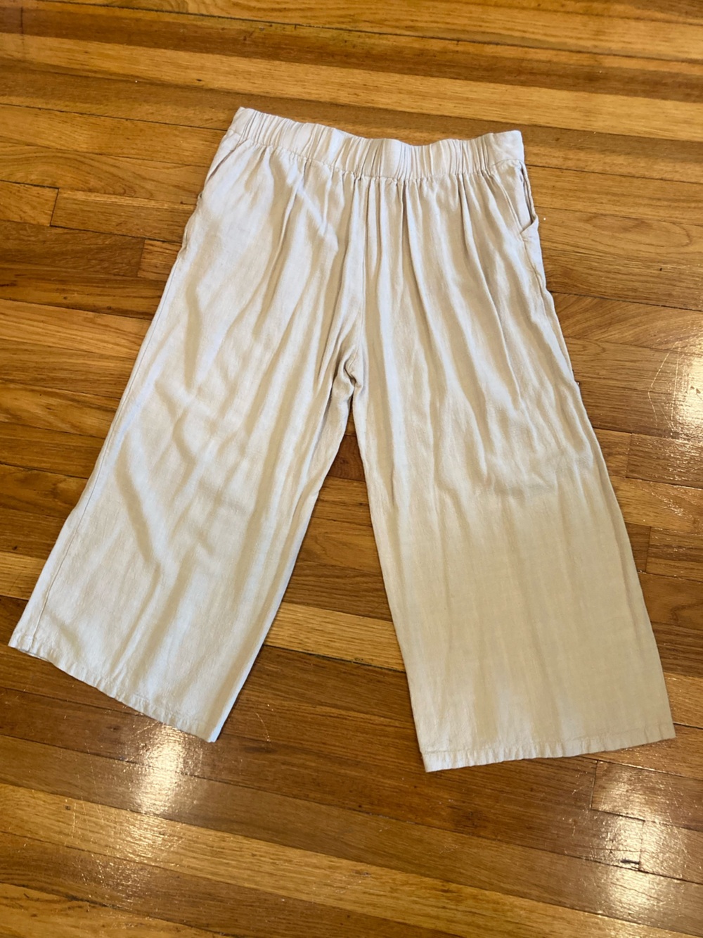 Cotton Linen Blend Wide Leg Pants - Picture 3 of 10